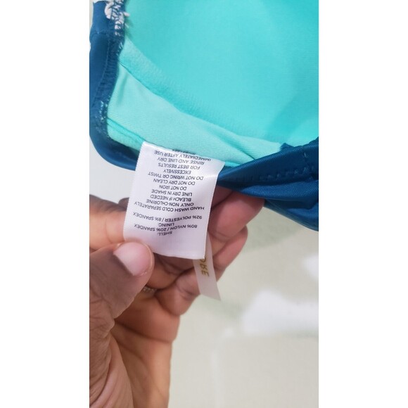 Shade & Shore Womens Green Lined Underwire Bikini Swim Top Size 34DD - Picture 6 of 6